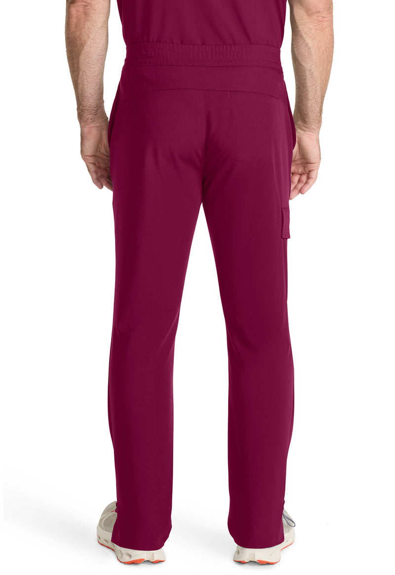 Wine - Healing Hands Quest Men Scrub Pants - Back View