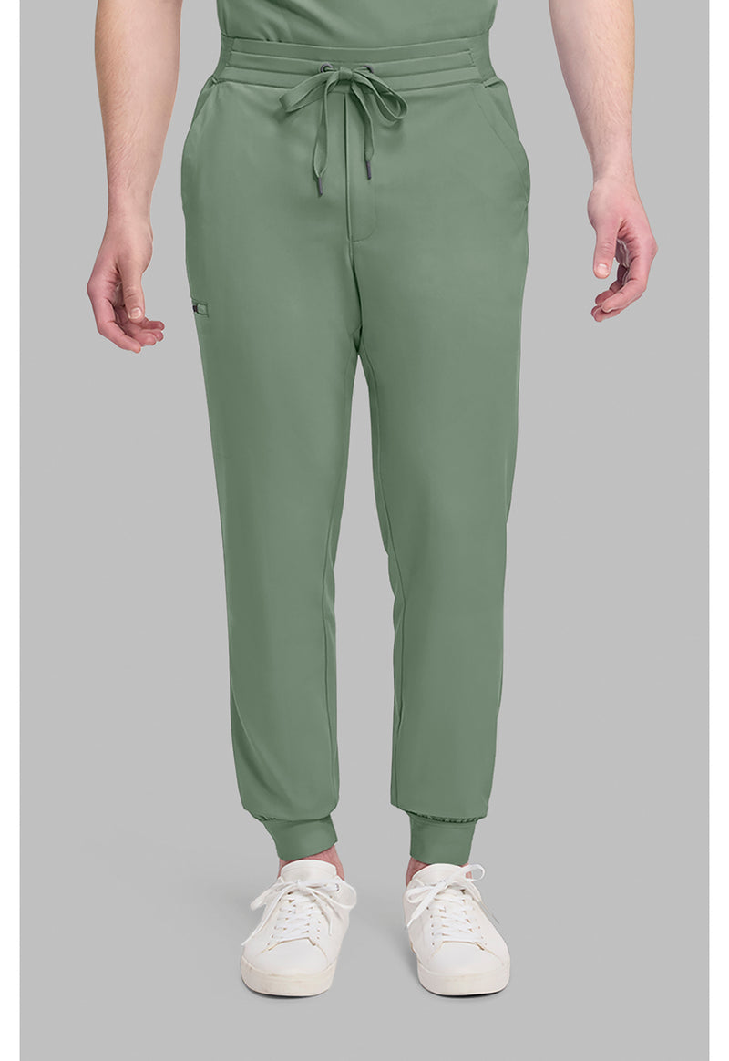 Acadia Green - Healing Hands Quest Men Scrub Pants - Front View