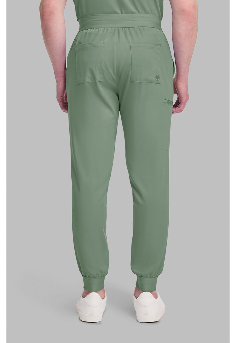 Acadia Green - Healing Hands Quest Men Scrub Pants - Back View