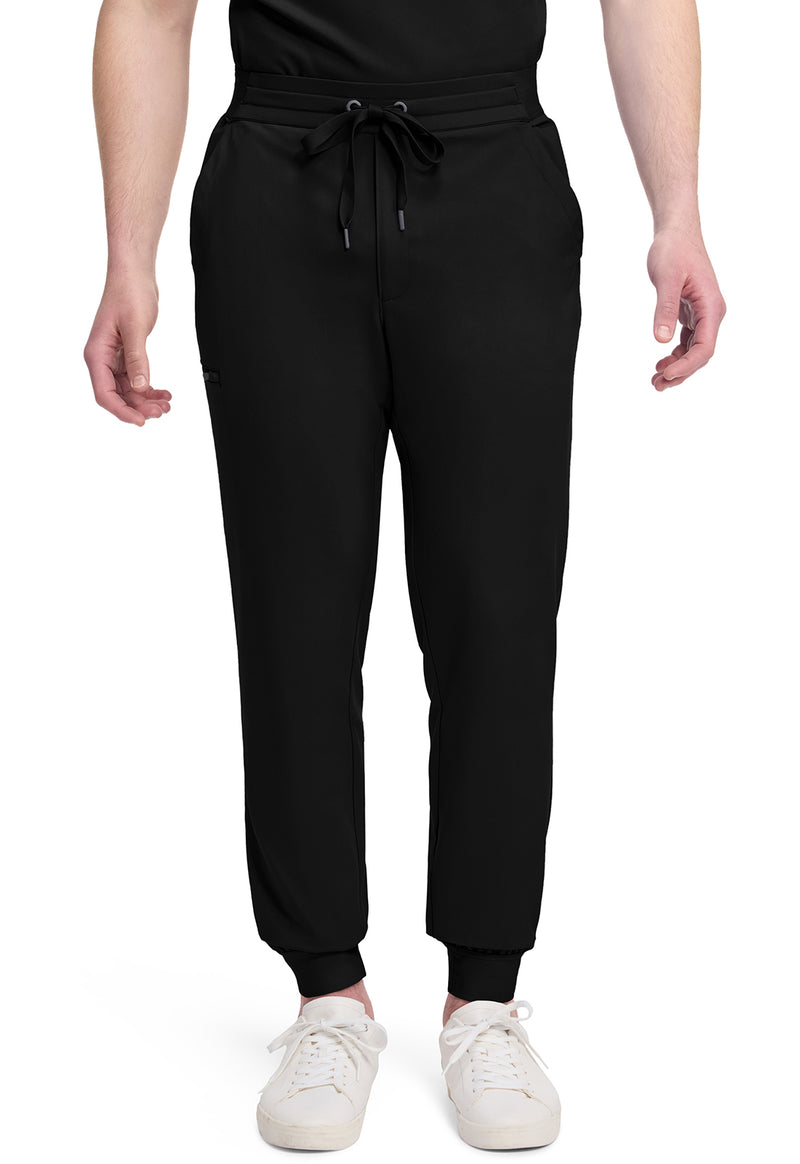 Black - Healing Hands Quest Men Scrub Pants - Front View