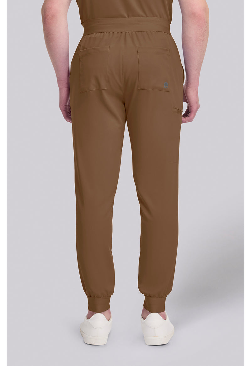 French Brown - Healing Hands Quest Men Scrub Pants - Back View