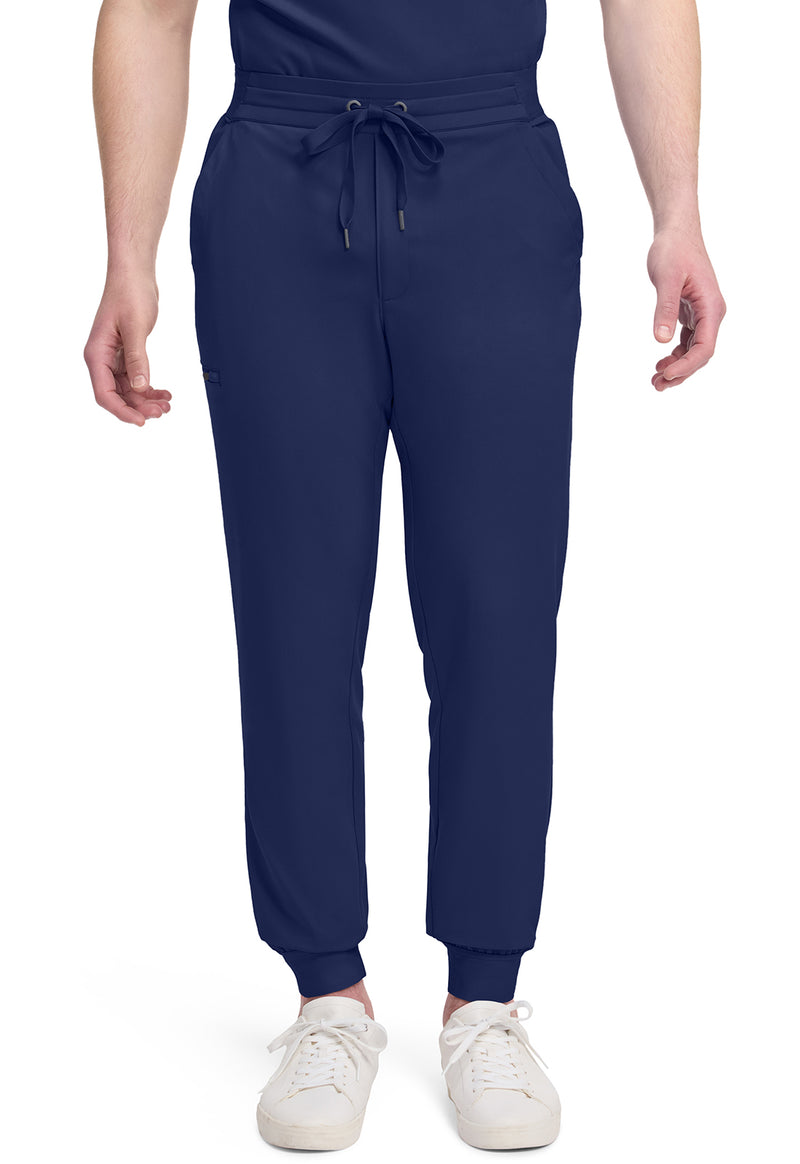 Navy - Healing Hands Quest Men Scrub Pants - Front View