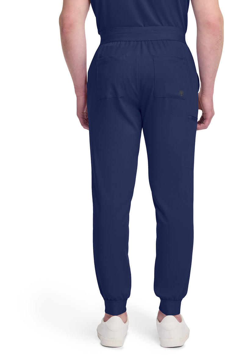 Navy - Healing Hands Quest Men Scrub Pants - Back View