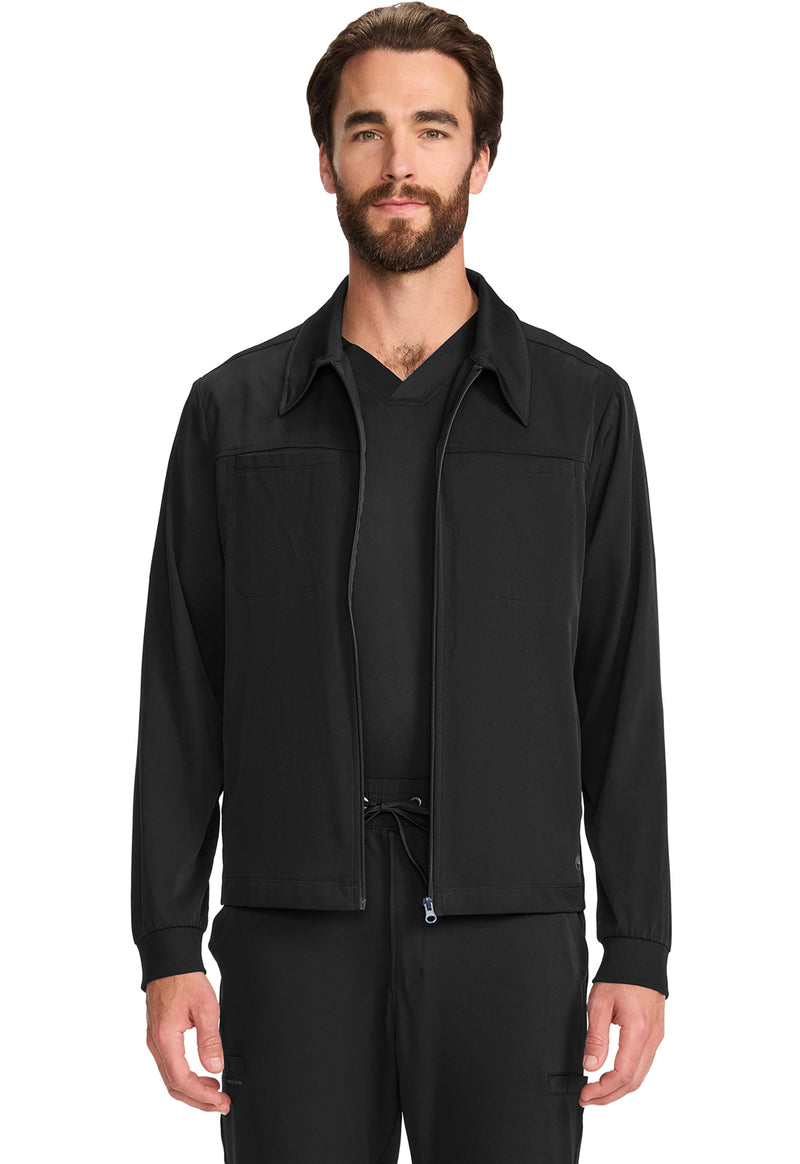 BLACK - Men's Zip Front Jacket
