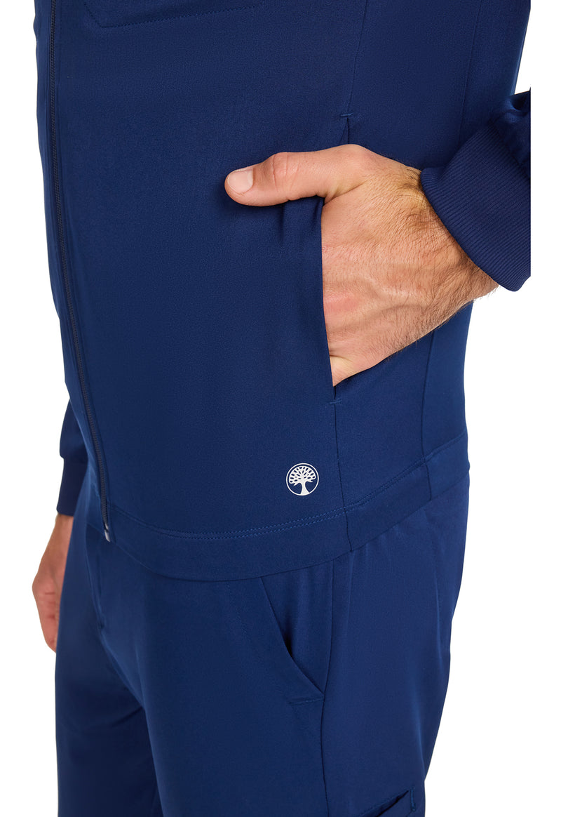 Navy - Men's Zip Front Jacket (View 4)