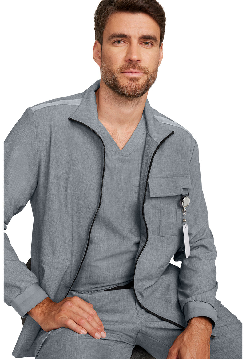 heather ash - Men's Zip Front Utility Jacket (View 2)