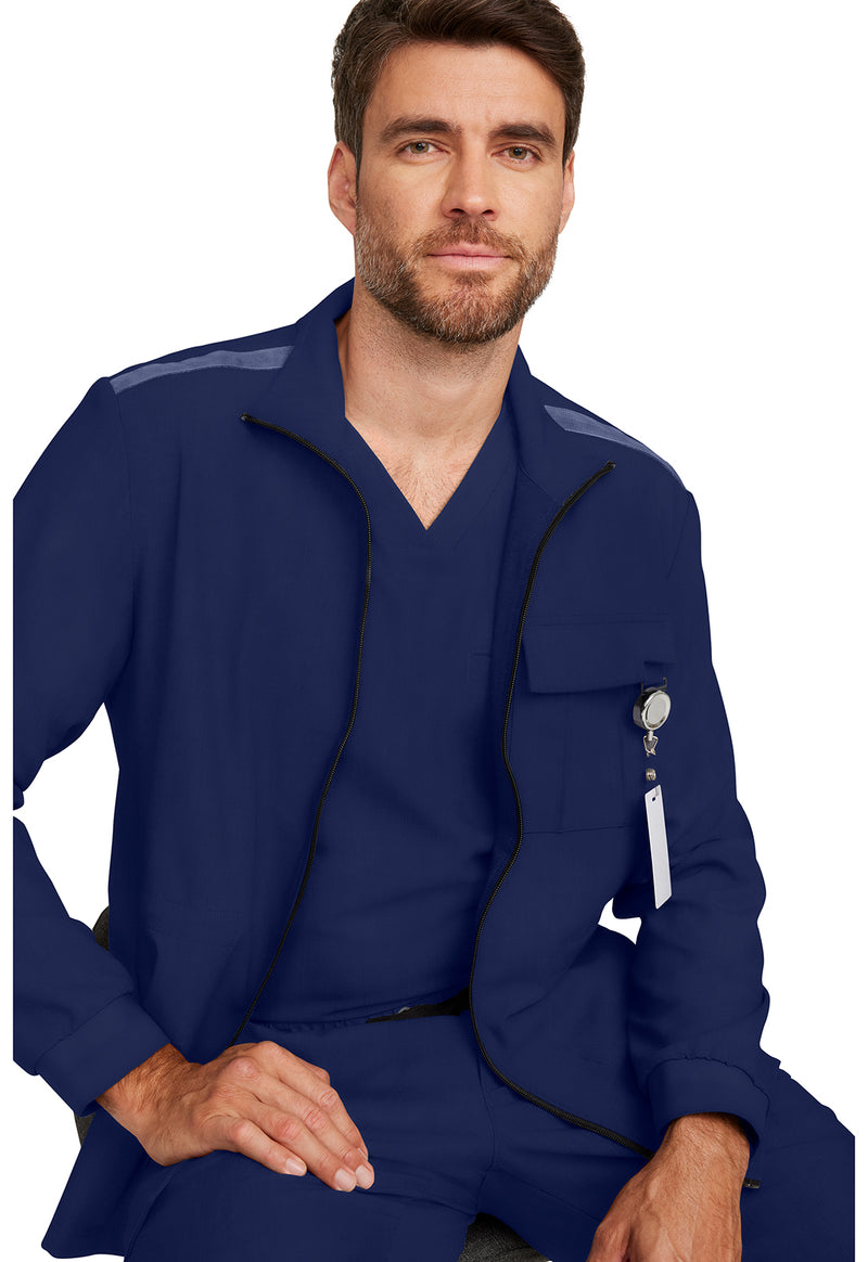 navy - Men's Zip Front Utility Jacket (View 2)