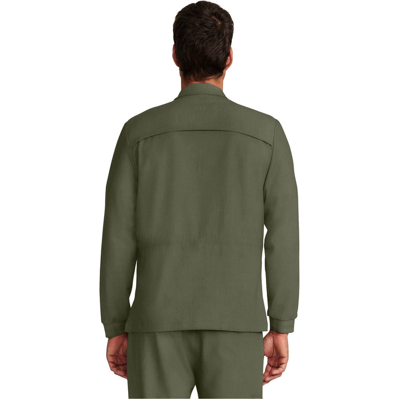olive - Men's Zip Front Utility Jacket