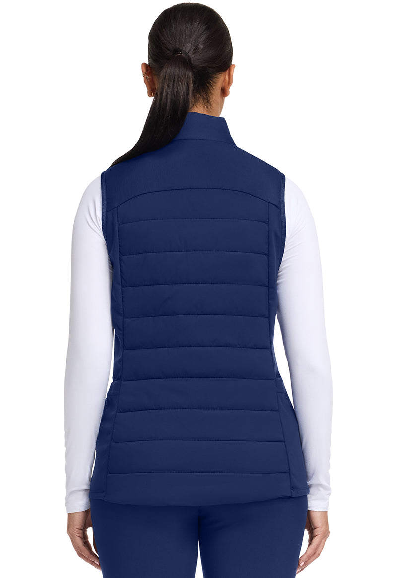 navy - Khloe Quilted Vest (Back)