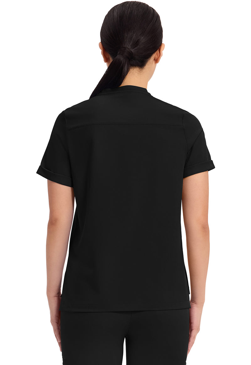 BLACK - Healing Hands Works Women Scrub Top - Back View