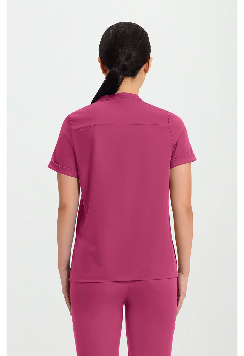 Cherry Wine - Healing Hands Works Women Scrub Top - Back View