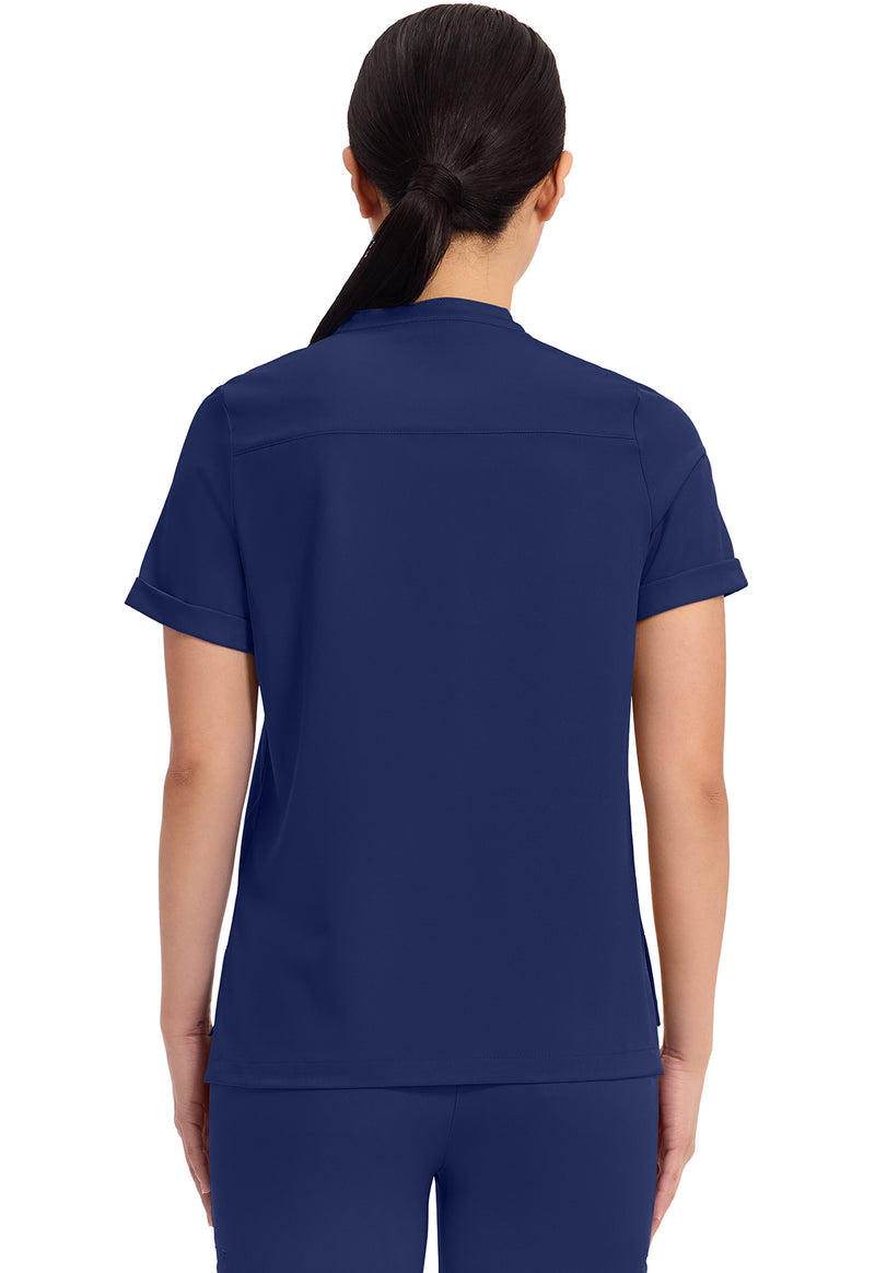 Navy - Healing Hands Works Women Scrub Top - Back View