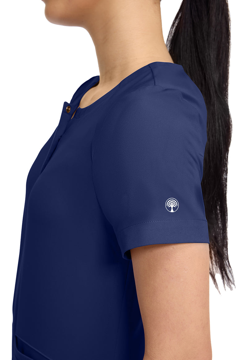 Navy - Women's Crew Neck Scrub Top (View 3)