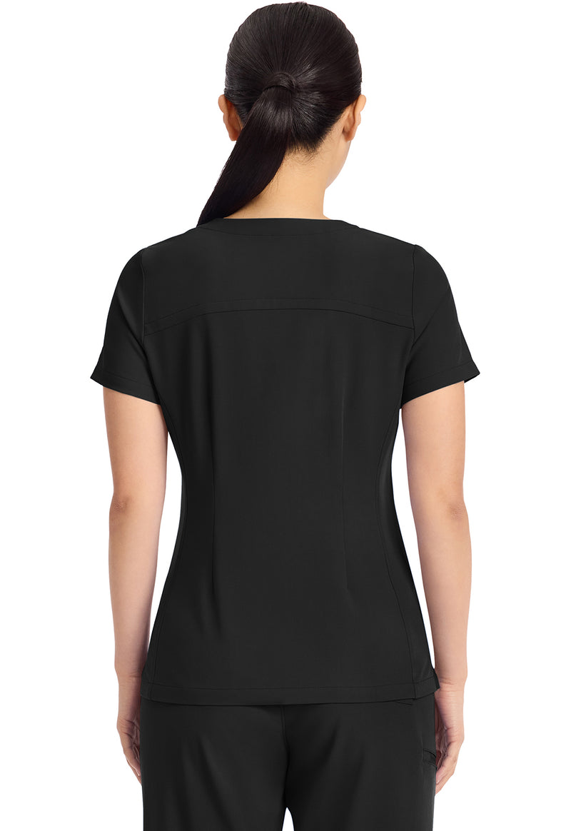 Black - Healing Hands Quest Women Scrub Top - Back View