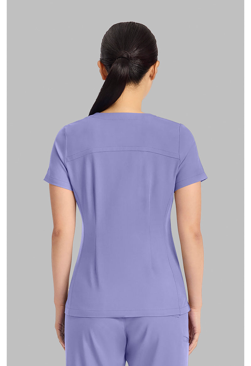 Persian Violet - Healing Hands Quest Women Scrub Top - Back View