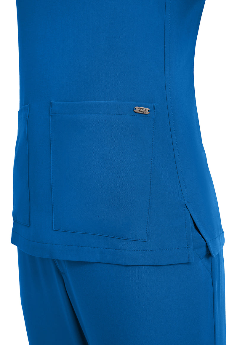Royal - Women's 3-Pocket Y-Neck Scrub Top (View 3)