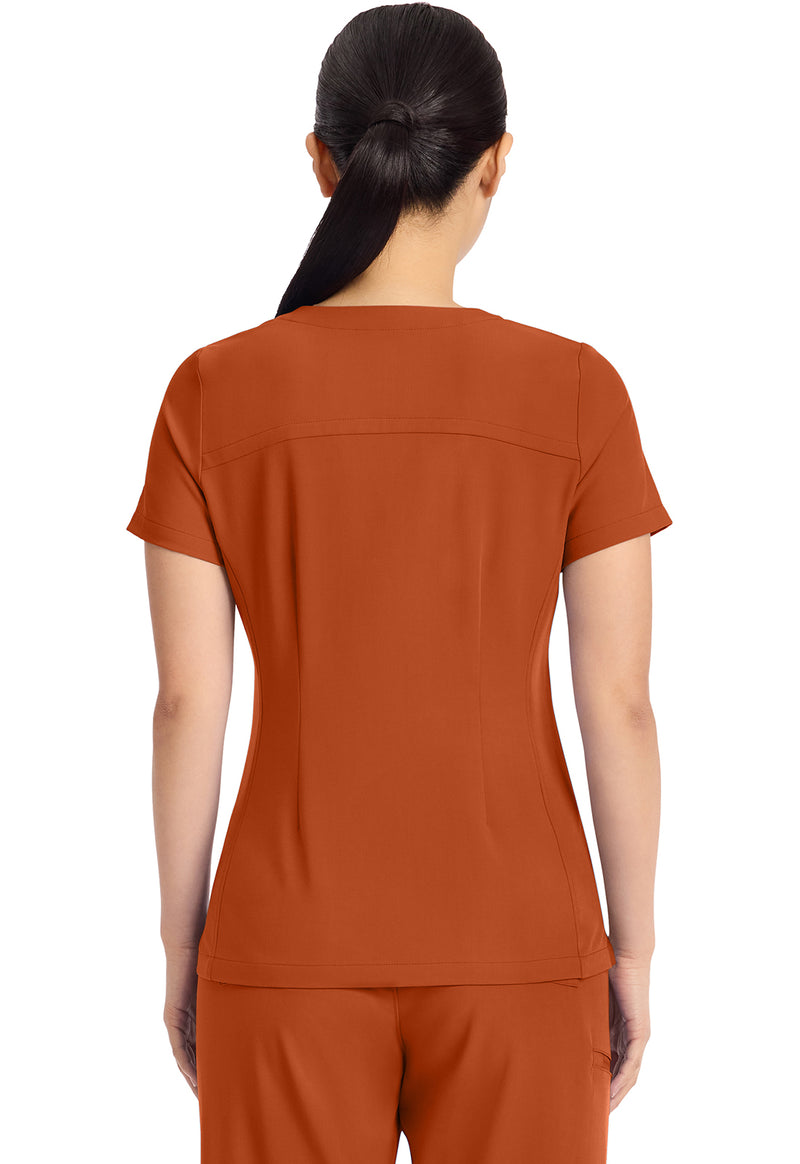 Warm Sunrise - Healing Hands Quest Women Scrub Top - Back View