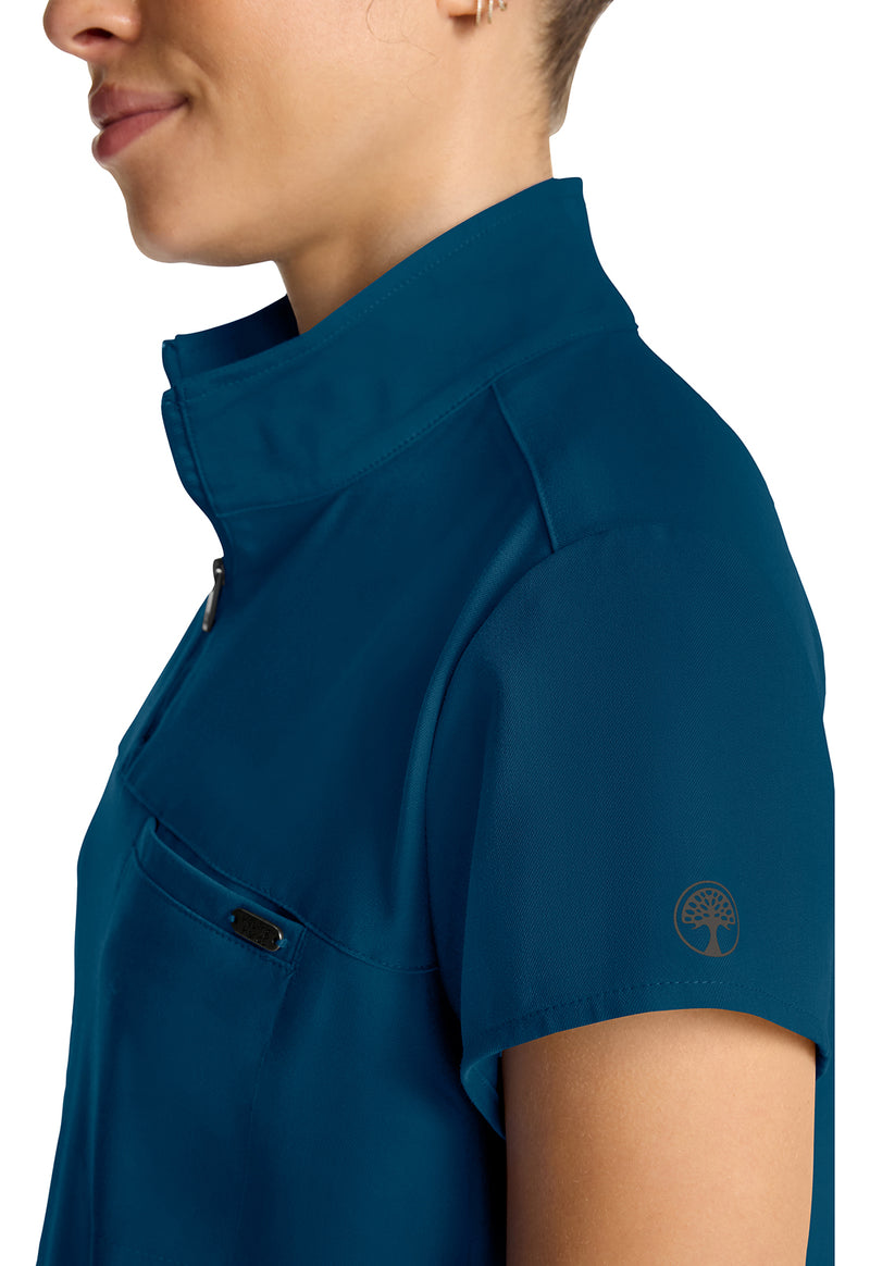 Caribbean - Women's Partial Zip Stand Collar Scrub Top (View 4)