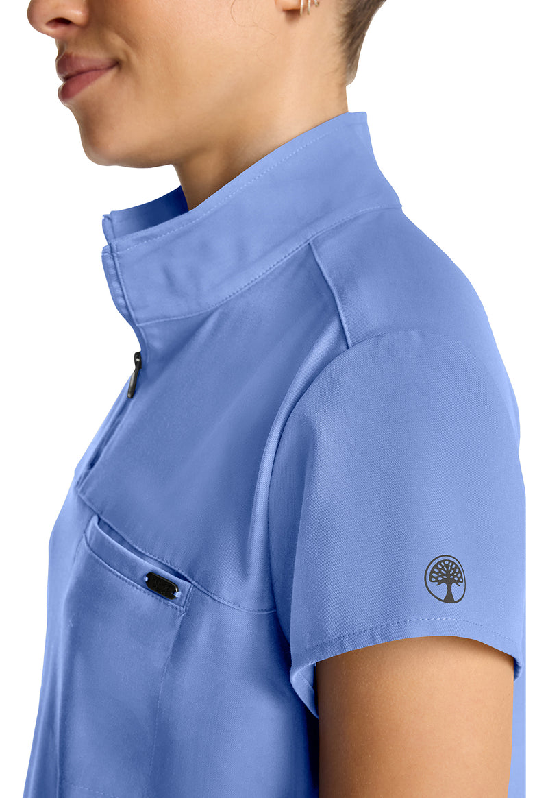CEIL - Women's Partial Zip Stand Collar Scrub Top (View 4)
