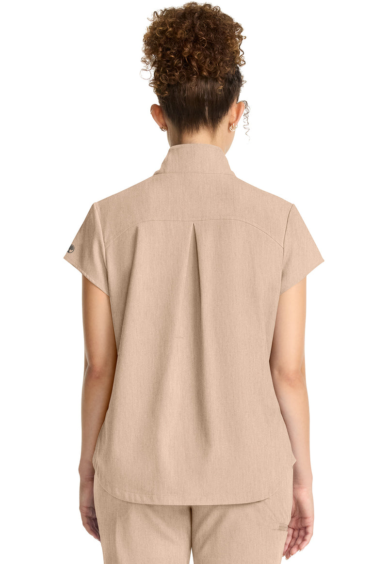 Desert Taupe - Healing Hands Quest Women Scrub Top - Back View
