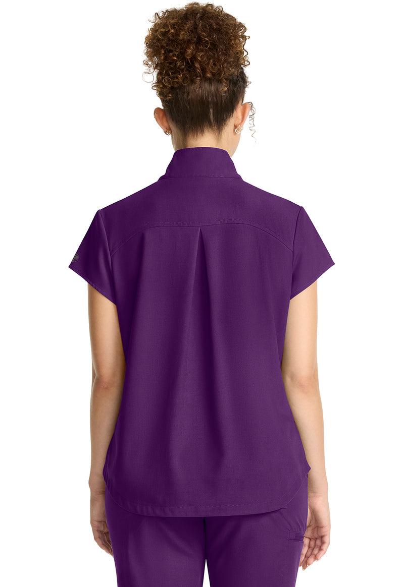 Eggplant - Healing Hands Quest Women Scrub Top - Back View