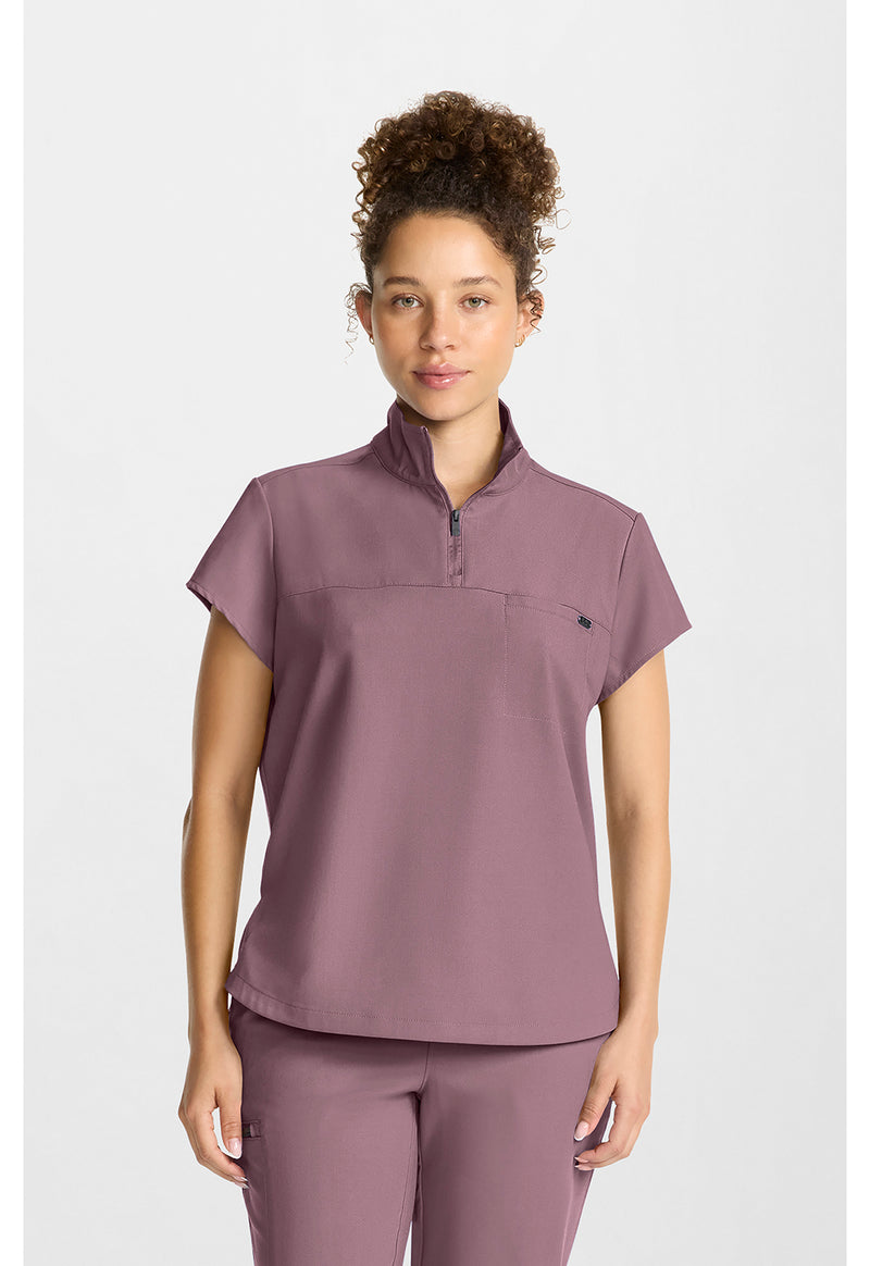 Elderberry - Healing Hands Quest Women Scrub Top - Front View