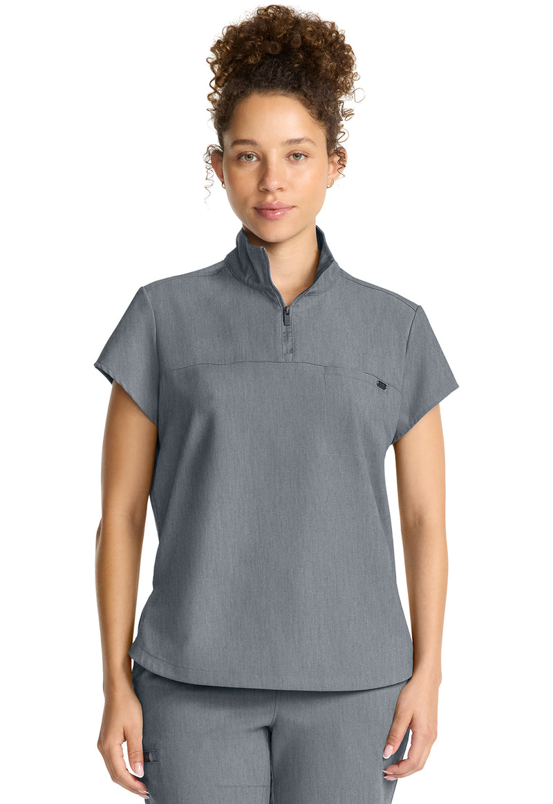 Heather Ash - Healing Hands Quest Women Scrub Top - Front View