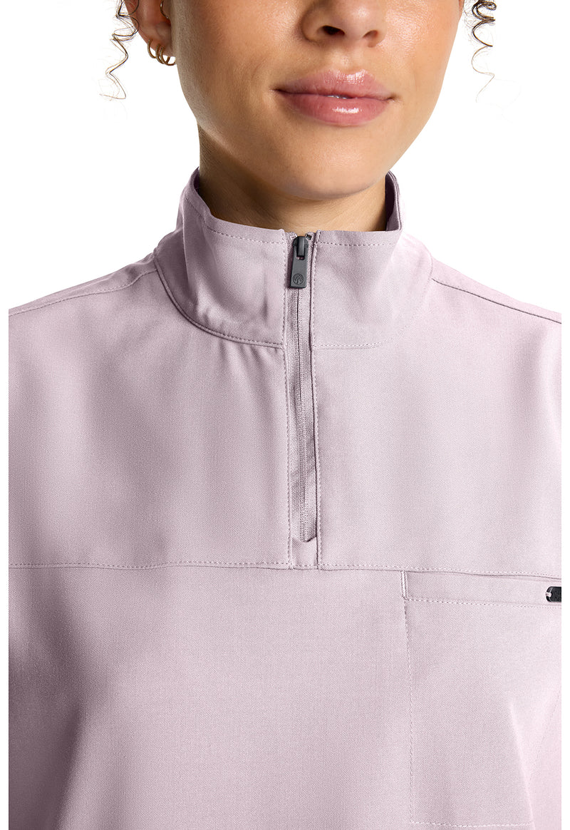 pink pearl - Women's Partial Zip Stand Collar Top (View 2)