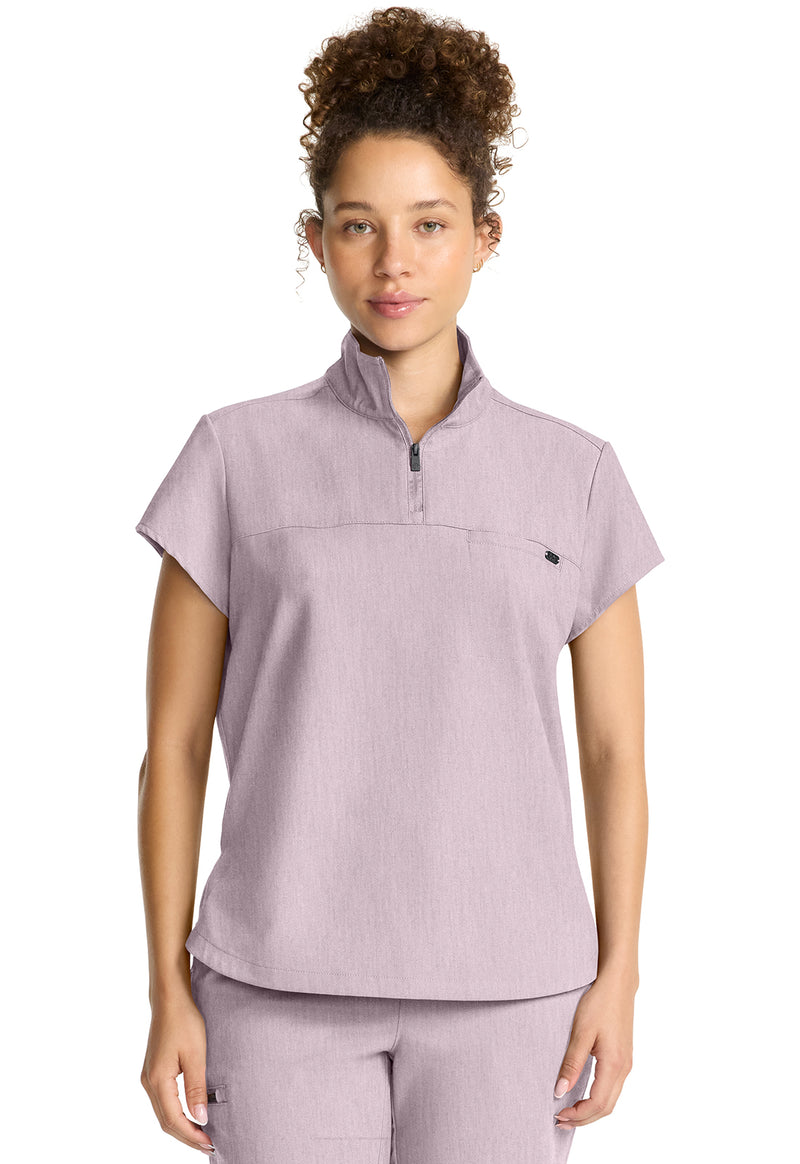 Pink Pearl - Healing Hands Quest Women Scrub Top - Front View