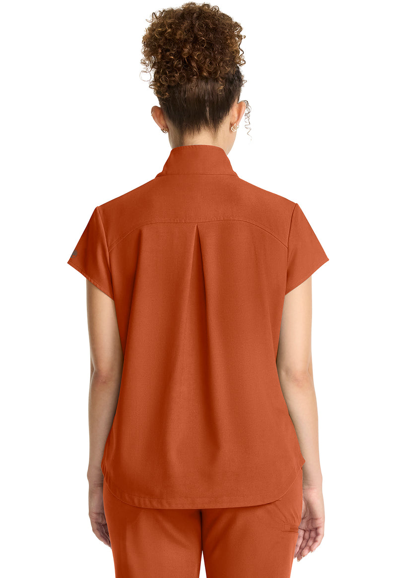 Warm Sunrise - Healing Hands Quest Women Scrub Top - Back View