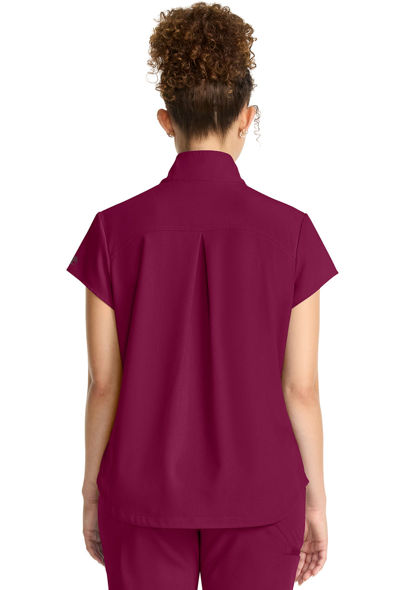 Wine - Healing Hands Quest Women Scrub Top - Back View