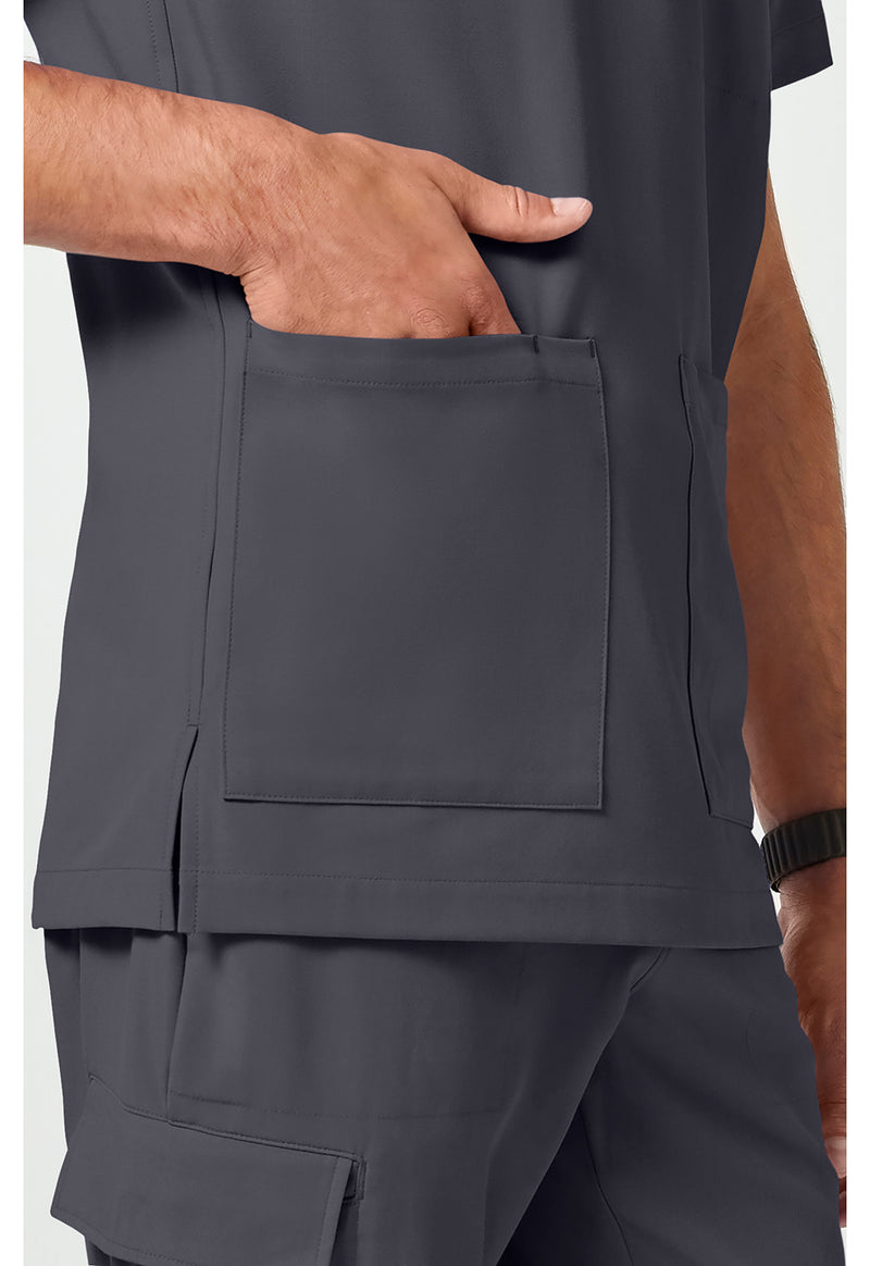 Pewter - Men's V-Neck Scrub Top (View 4)