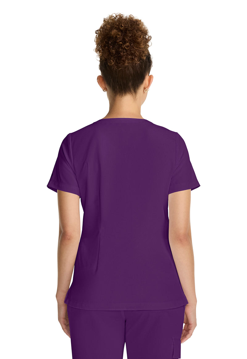 Eggplant - Healing Hands Quest Women Scrub Top - Back View