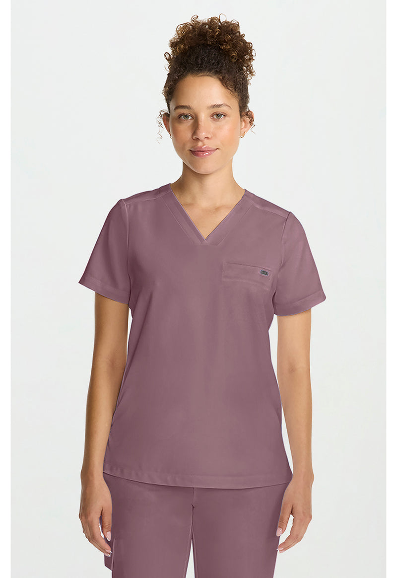 Elderberry - Healing Hands Quest Women Scrub Top - Front View