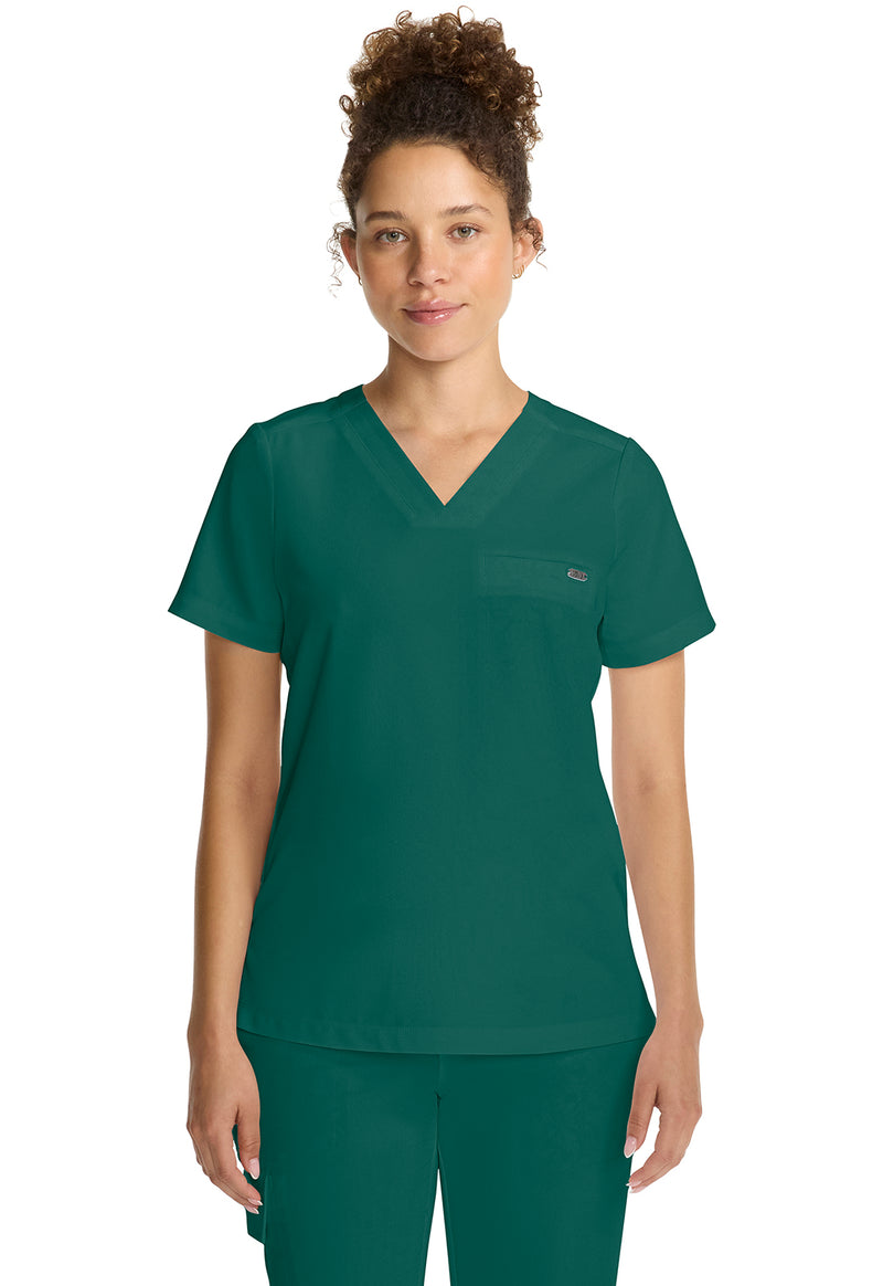 Hunter - Healing Hands Quest Women Scrub Top - Front View