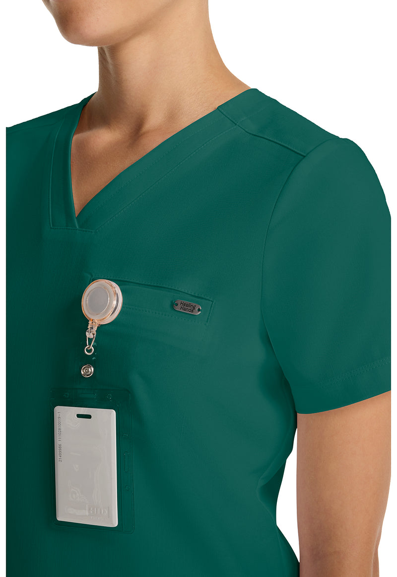 Hunter - Women's Tuck-in V-Neck Scrub Top (View 4)