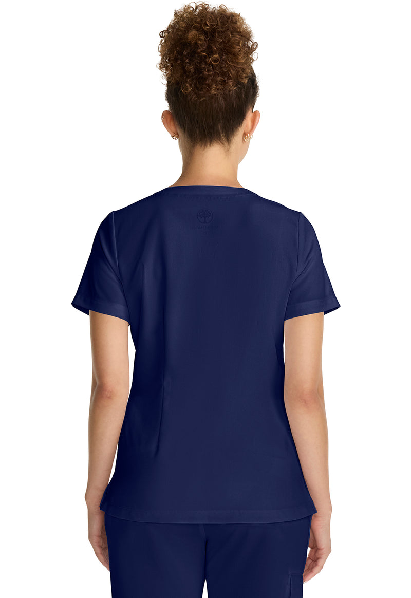 Navy - Healing Hands Quest Women Scrub Top - Back View