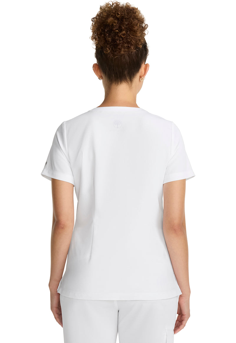 White Gardenia - Healing Hands Quest Women Scrub Top - Back View