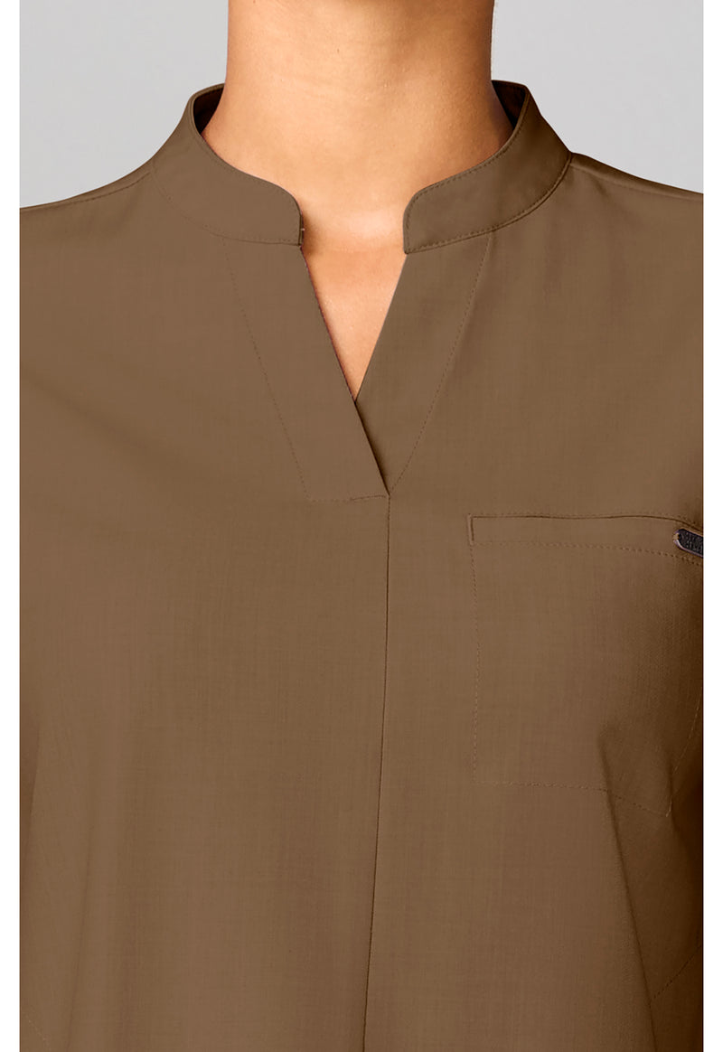 French Brown - Mandarin Collar Top (View 2)