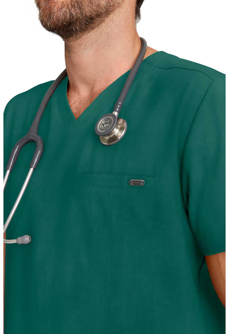 Hunter - Men's 1-Pocket V-Neck Scrub Top (View 3)