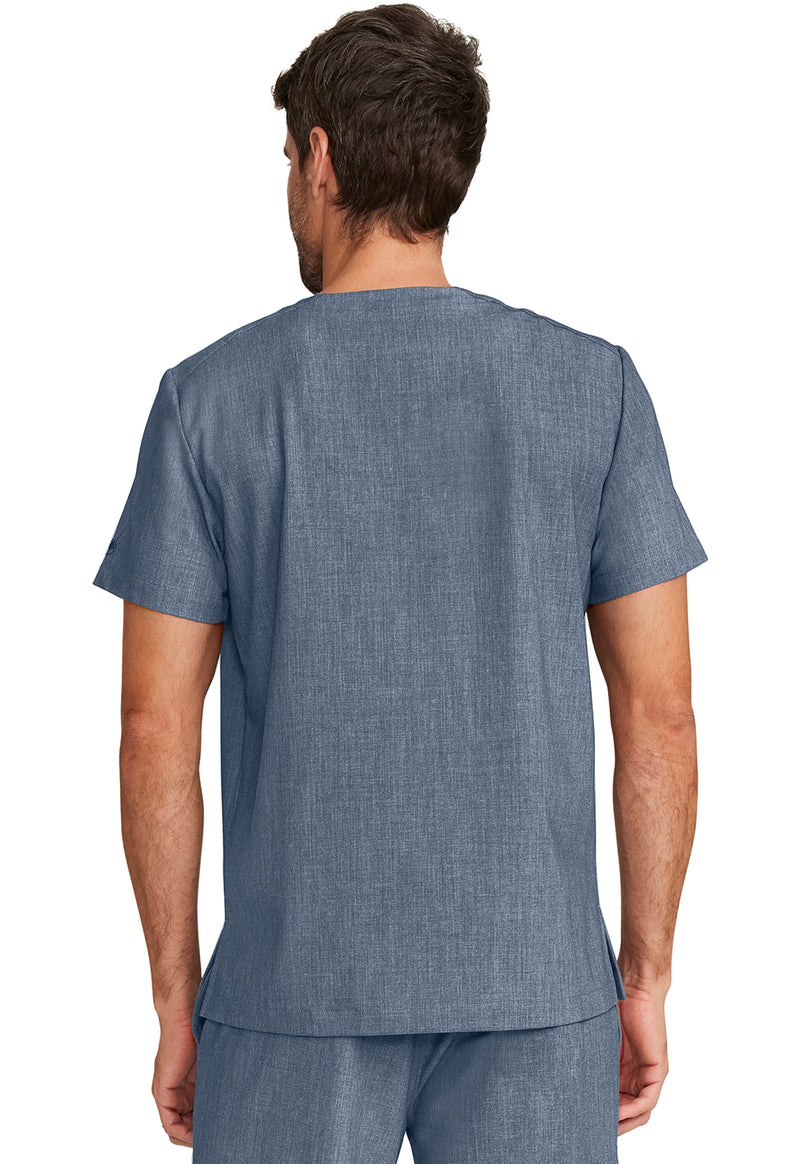Twilight Blue - Healing Hands Quest Men Scrub Top - Back View