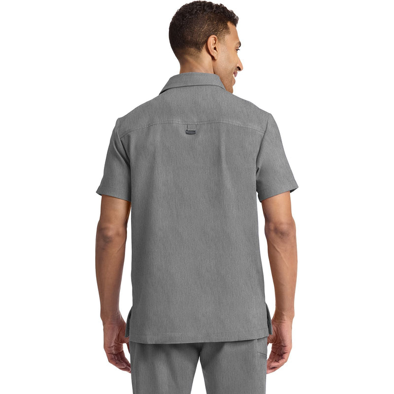 heather ash - Men's 3-Pocket Polo Collar Top