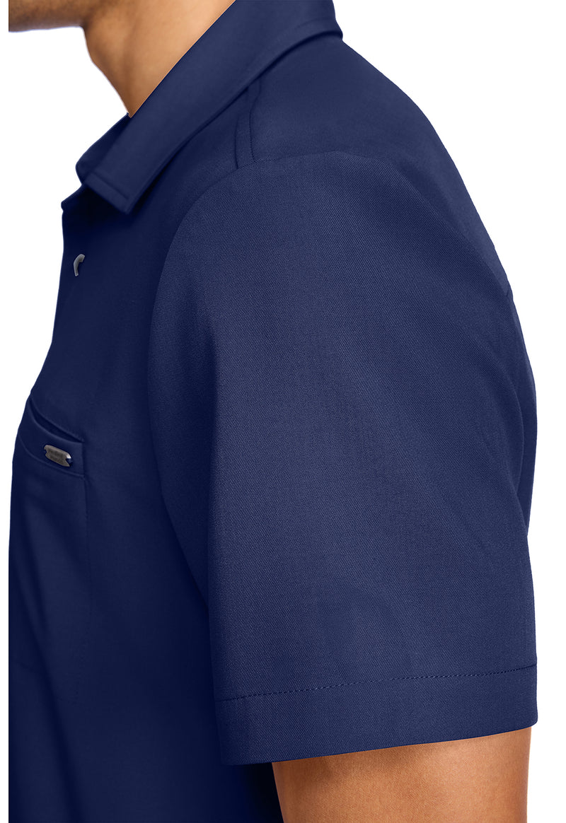 navy - Men's 3-Pocket Polo Collar Top (View 2)