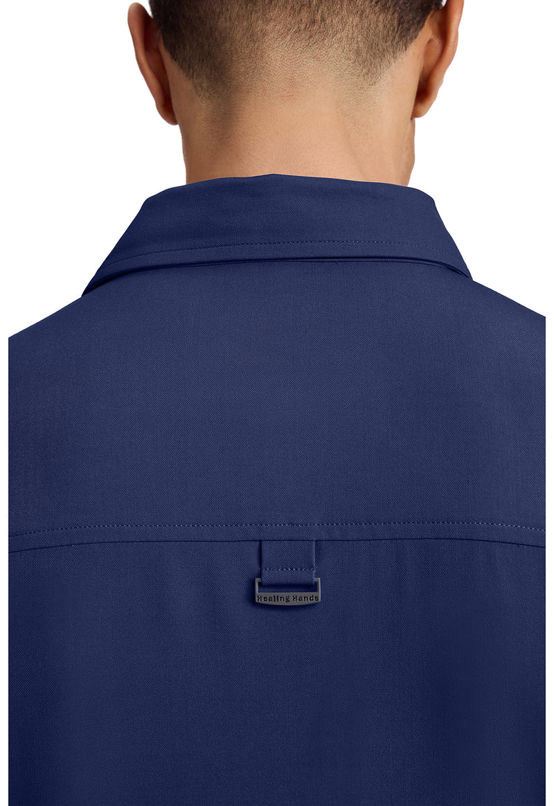 navy - Men's 3-Pocket Polo Collar Top (View 3)