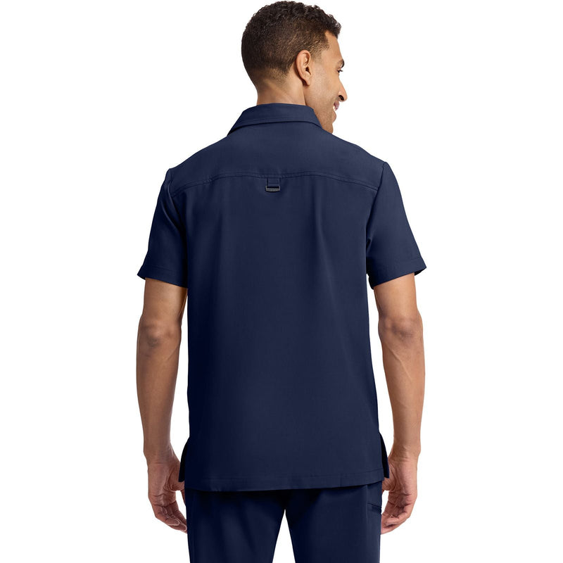 navy - Men's 3-Pocket Polo Collar Top