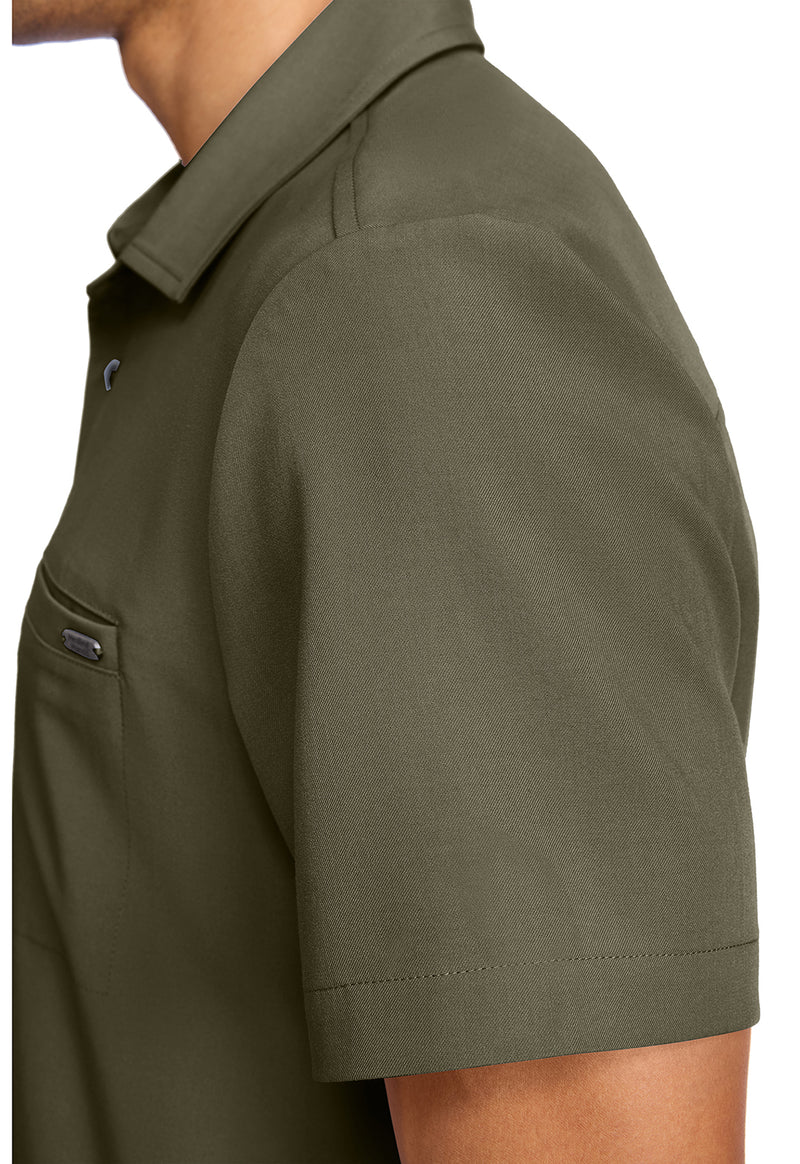 olive - Men's 3-Pocket Polo Collar Top (View 2)