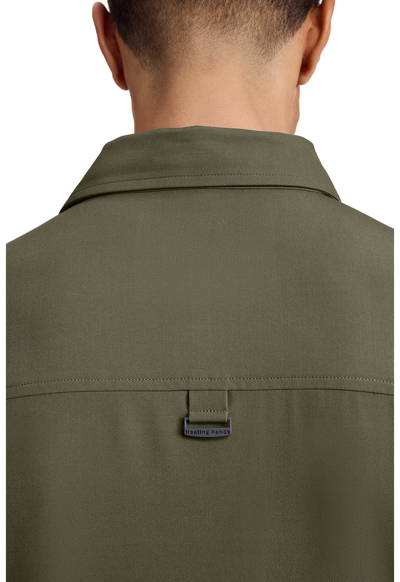 olive - Men's 3-Pocket Polo Collar Top (View 3)