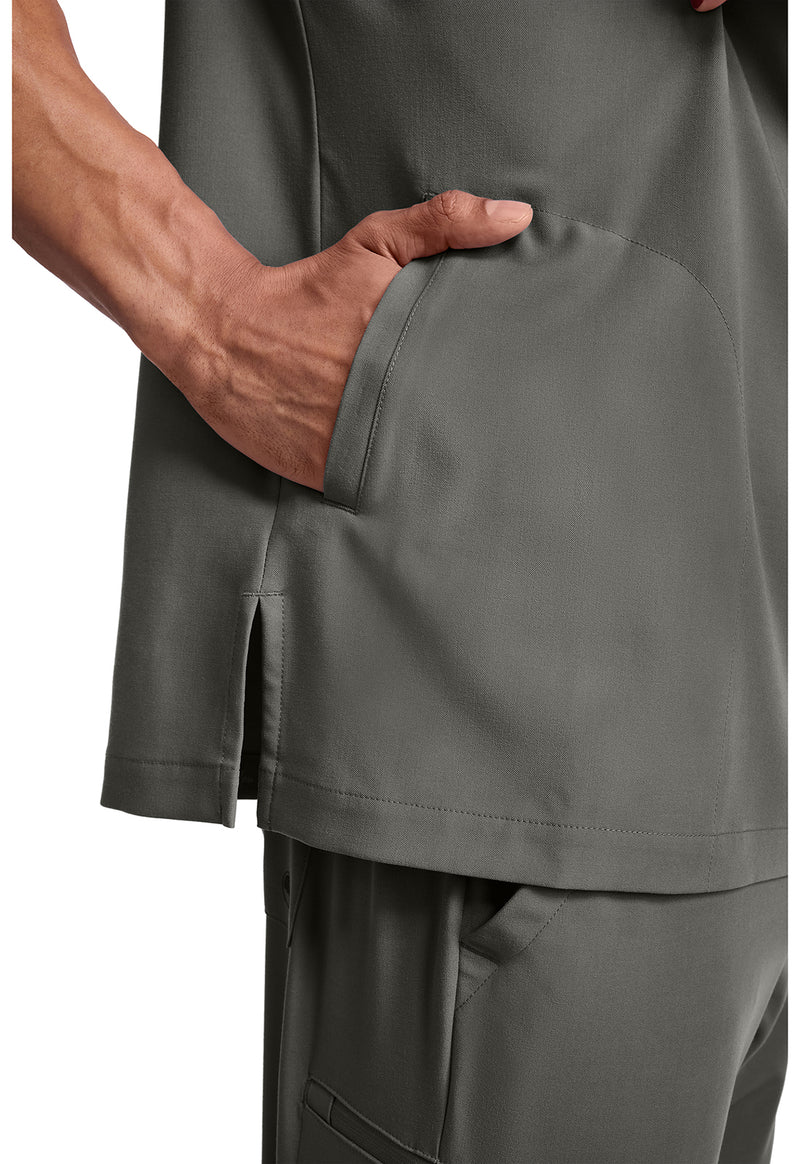 pewter - Men's 3-Pocket Polo Collar Top (View 4)