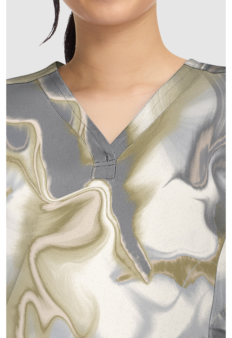 SILK WAVES - Briana Print Top (View 2)