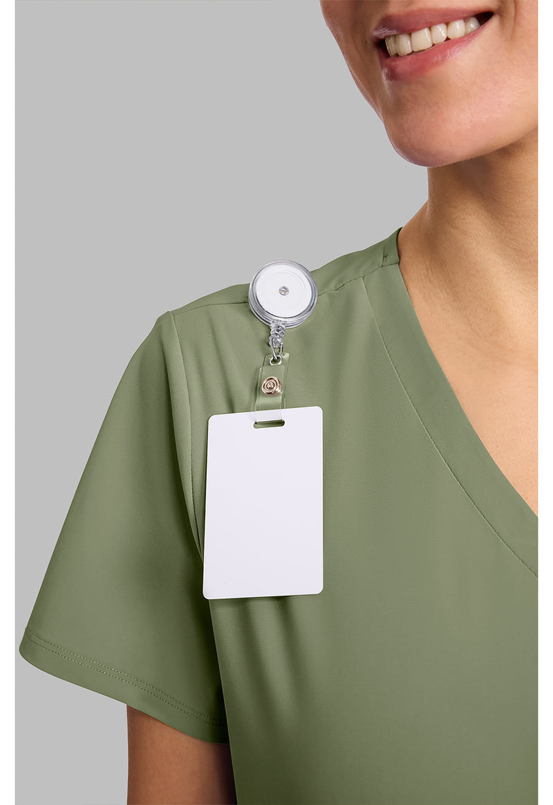 Olive - Women's V-Neck Scrub Top (View 3)